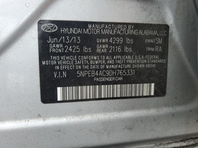 Photo 11 VIN: 5NPEB4AC9DH765331 - HYUNDAI SONATA GLS 