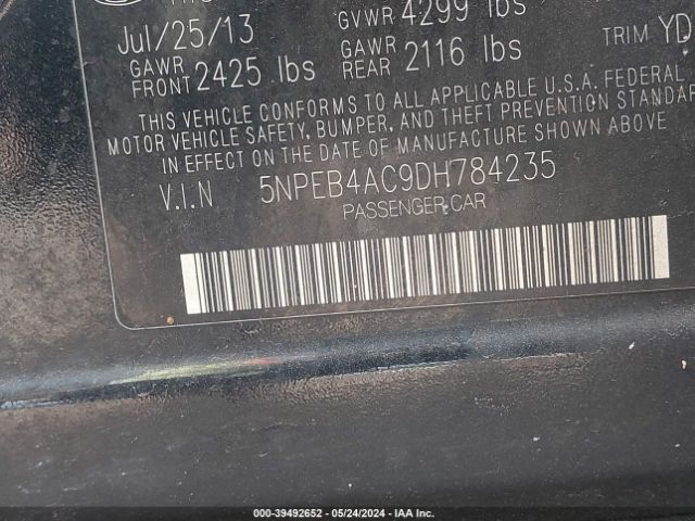 Photo 8 VIN: 5NPEB4AC9DH784235 - HYUNDAI SONATA 