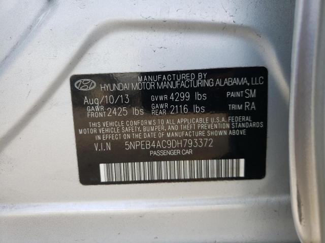 Photo 9 VIN: 5NPEB4AC9DH793372 - HYUNDAI SONATA GLS 