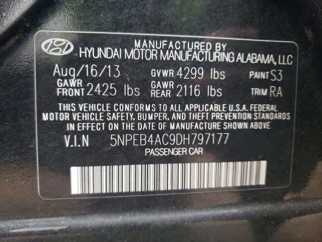 Photo 9 VIN: 5NPEB4AC9DH797177 - HYUNDAI SONATA GLS 