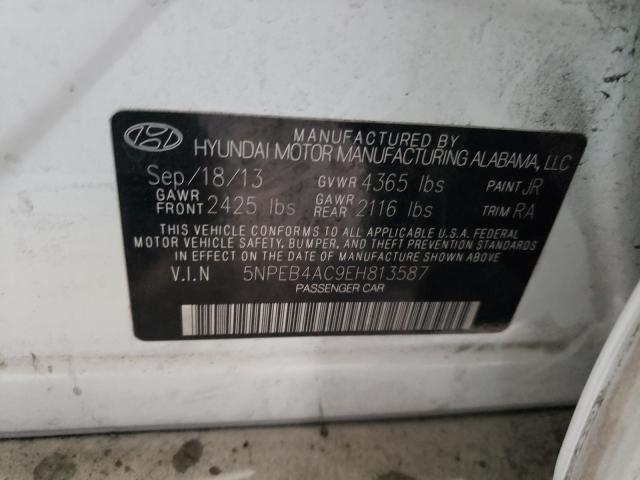 Photo 9 VIN: 5NPEB4AC9EH813587 - HYUNDAI SONATA GLS 