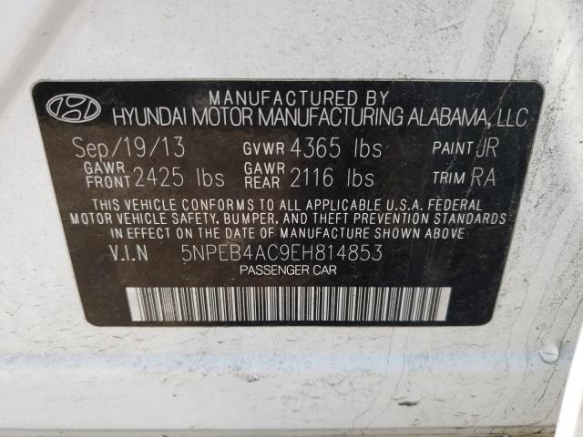 Photo 9 VIN: 5NPEB4AC9EH814853 - HYUNDAI SONATA GLS 