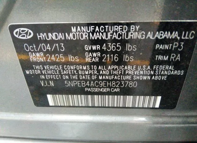 Photo 8 VIN: 5NPEB4AC9EH823780 - HYUNDAI SONATA 