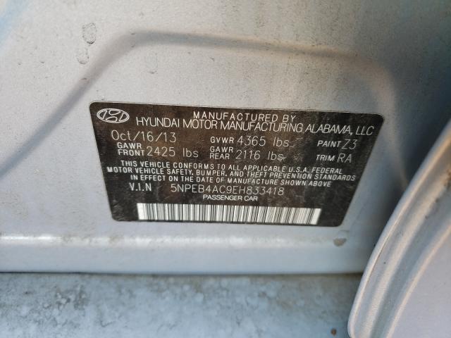 Photo 9 VIN: 5NPEB4AC9EH833418 - HYUNDAI SONATA GLS 