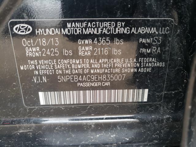 Photo 9 VIN: 5NPEB4AC9EH835007 - HYUNDAI SONATA GLS 