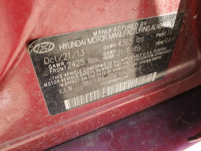 Photo 9 VIN: 5NPEB4AC9EH835864 - HYUNDAI SONATA GLS 