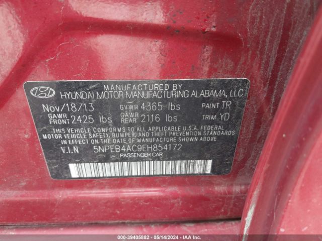 Photo 8 VIN: 5NPEB4AC9EH854172 - HYUNDAI SONATA 