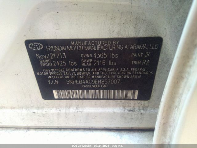 Photo 8 VIN: 5NPEB4AC9EH857007 - HYUNDAI SONATA 