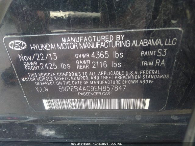 Photo 8 VIN: 5NPEB4AC9EH857847 - HYUNDAI SONATA 