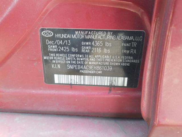 Photo 9 VIN: 5NPEB4AC9EH861039 - HYUNDAI SONATA GLS 