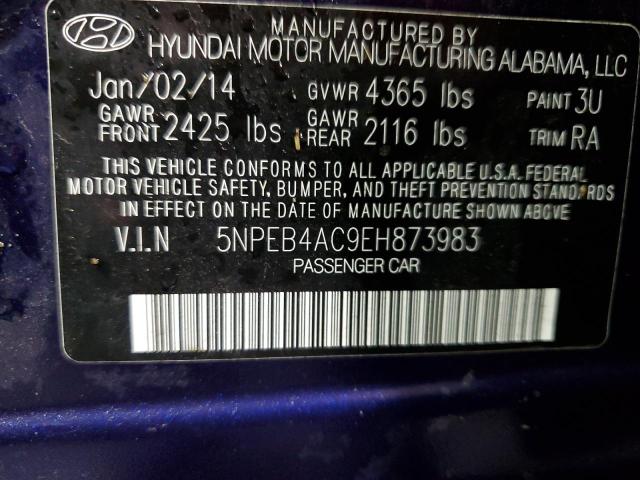 Photo 11 VIN: 5NPEB4AC9EH873983 - HYUNDAI SONATA GLS 