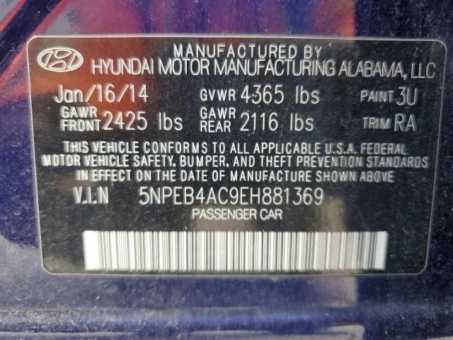 Photo 12 VIN: 5NPEB4AC9EH881369 - HYUNDAI SONATA GLS 