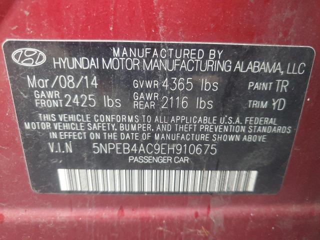 Photo 11 VIN: 5NPEB4AC9EH910675 - HYUNDAI SONATA 