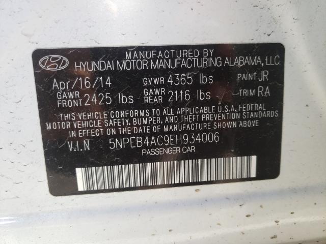 Photo 9 VIN: 5NPEB4AC9EH934006 - HYUNDAI SONATA GLS 