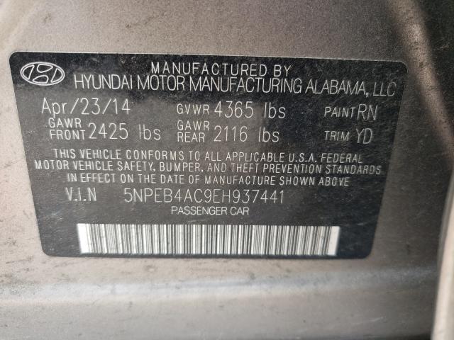 Photo 9 VIN: 5NPEB4AC9EH937441 - HYUNDAI SONATA GLS 