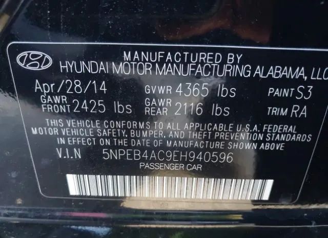 Photo 8 VIN: 5NPEB4AC9EH940596 - HYUNDAI SONATA 