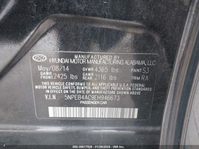 Photo 8 VIN: 5NPEB4AC9EH946673 - HYUNDAI SONATA 