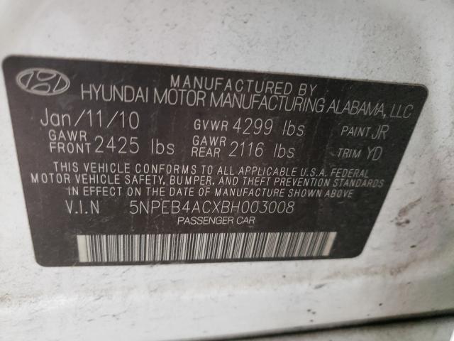 Photo 9 VIN: 5NPEB4ACXBH003008 - HYUNDAI SONATA GLS 