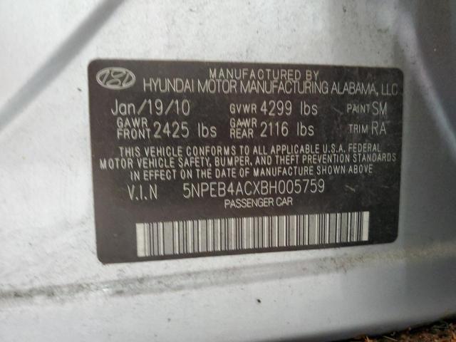 Photo 11 VIN: 5NPEB4ACXBH005759 - HYUNDAI SONATA GLS 