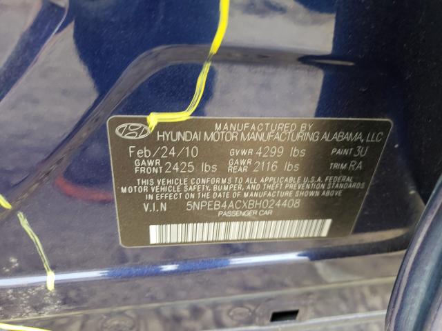 Photo 9 VIN: 5NPEB4ACXBH024408 - HYUNDAI SONATA GLS 