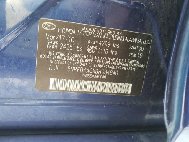 Photo 9 VIN: 5NPEB4ACXBH034940 - HYUNDAI SONATA GLS 