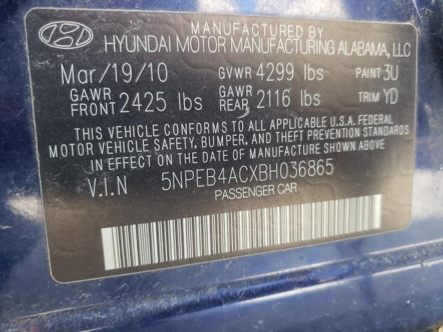 Photo 9 VIN: 5NPEB4ACXBH036865 - HYUNDAI SONATA GLS 