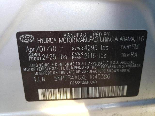 Photo 11 VIN: 5NPEB4ACXBH045386 - HYUNDAI SONATA 