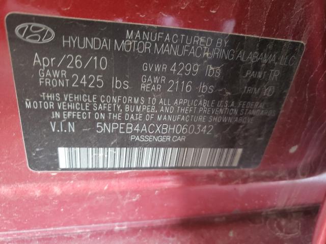 Photo 9 VIN: 5NPEB4ACXBH060342 - HYUNDAI SONATA GLS 