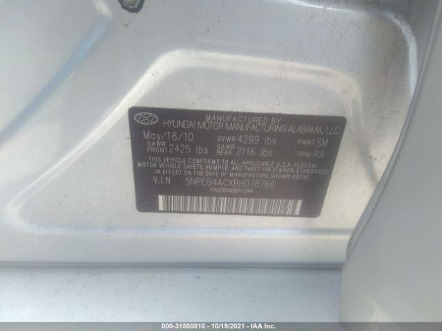 Photo 8 VIN: 5NPEB4ACXBH076766 - HYUNDAI SONATA 