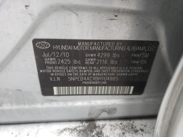 Photo 9 VIN: 5NPEB4ACXBH104985 - HYUNDAI SONATA GLS 