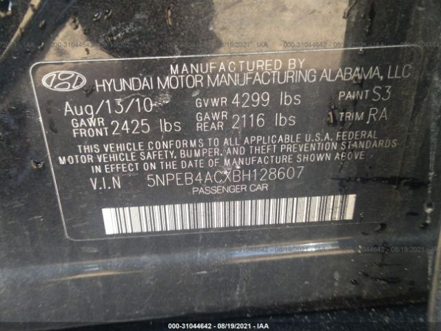 Photo 8 VIN: 5NPEB4ACXBH128607 - HYUNDAI SONATA 