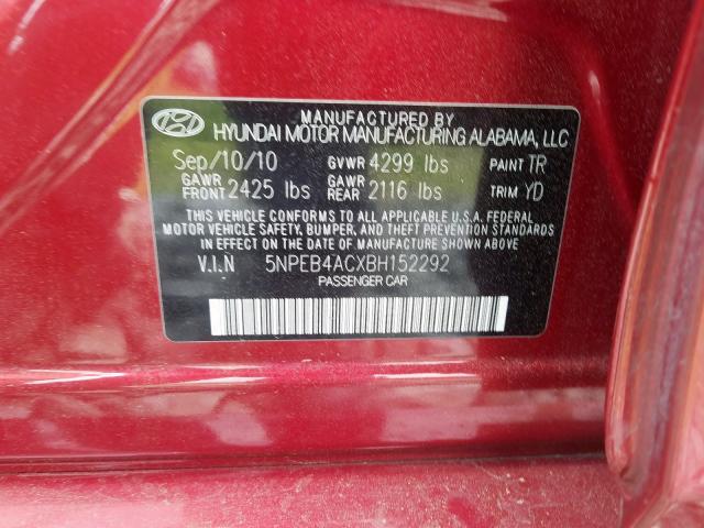 Photo 9 VIN: 5NPEB4ACXBH152292 - HYUNDAI SONATA GLS 