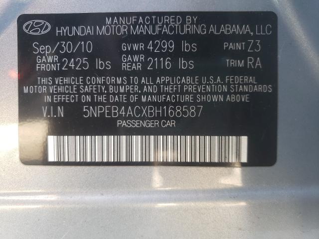 Photo 9 VIN: 5NPEB4ACXBH168587 - HYUNDAI SONATA GLS 