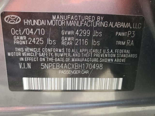 Photo 11 VIN: 5NPEB4ACXBH170498 - HYUNDAI SONATA 