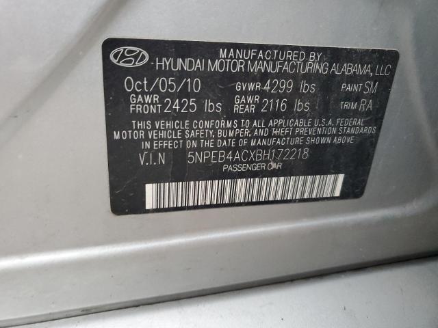 Photo 11 VIN: 5NPEB4ACXBH172218 - HYUNDAI SONATA 