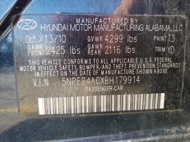 Photo 9 VIN: 5NPEB4ACXBH179914 - HYUNDAI SONATA GLS 