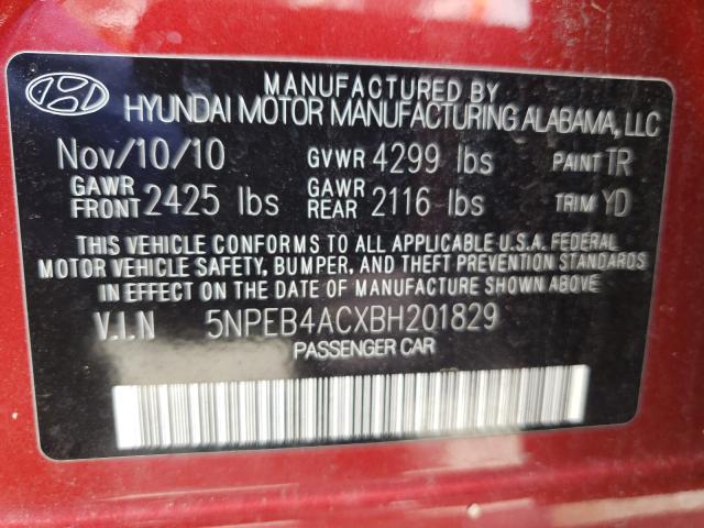 Photo 9 VIN: 5NPEB4ACXBH201829 - HYUNDAI SONATA GLS 