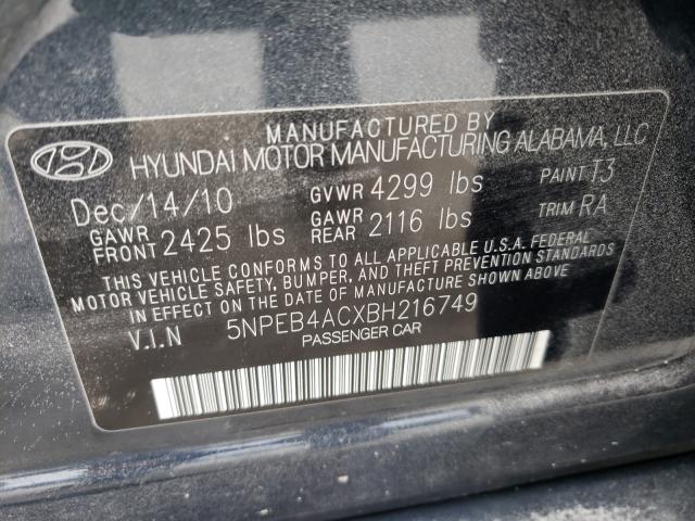 Photo 9 VIN: 5NPEB4ACXBH216749 - HYUNDAI SONATA GLS 