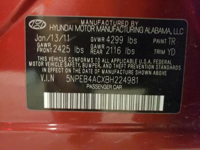 Photo 11 VIN: 5NPEB4ACXBH224981 - HYUNDAI SONATA 