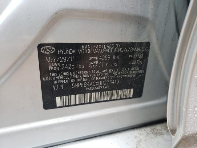 Photo 9 VIN: 5NPEB4ACXBH273419 - HYUNDAI SONATA GLS 