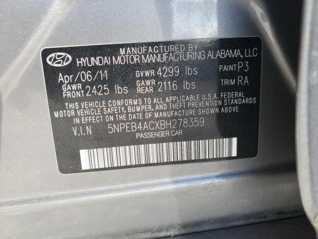 Photo 11 VIN: 5NPEB4ACXBH278359 - HYUNDAI SONATA 