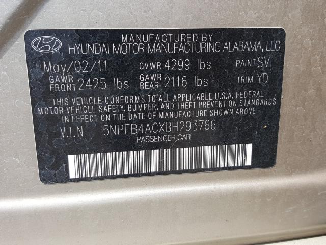 Photo 9 VIN: 5NPEB4ACXBH293766 - HYUNDAI SONATA 