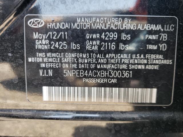 Photo 9 VIN: 5NPEB4ACXBH300361 - HYUNDAI SONATA GLS 