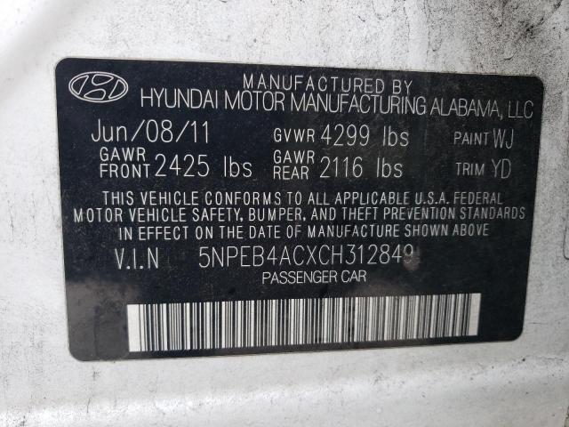 Photo 12 VIN: 5NPEB4ACXCH312849 - HYUNDAI SONATA GLS 