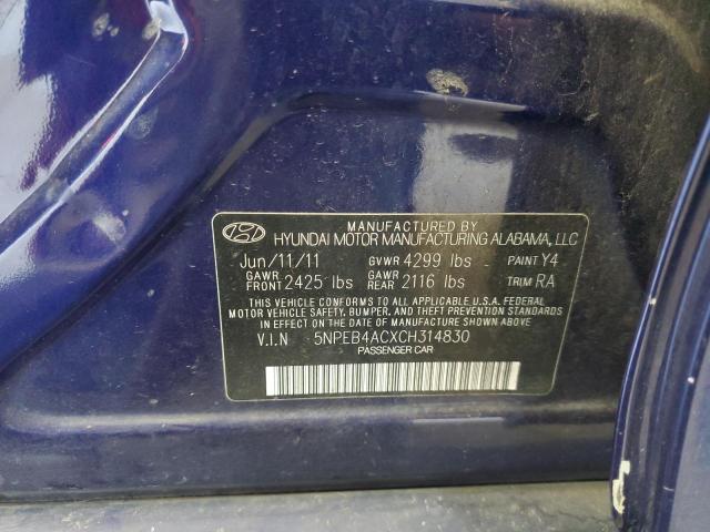 Photo 11 VIN: 5NPEB4ACXCH314830 - HYUNDAI SONATA GLS 