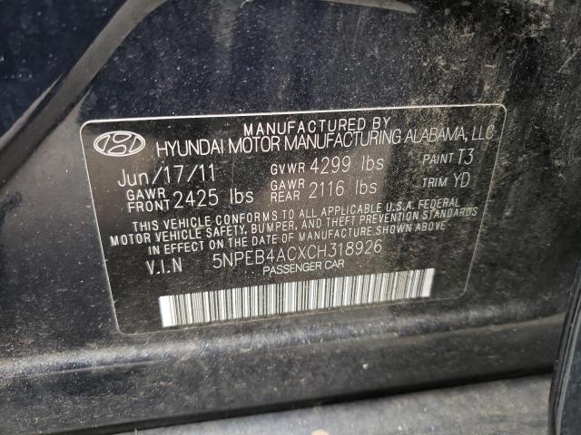 Photo 9 VIN: 5NPEB4ACXCH318926 - HYUNDAI SONATA GLS 