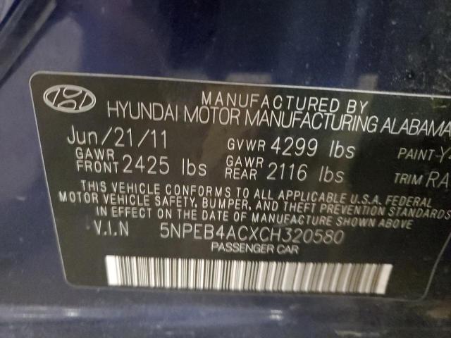 Photo 11 VIN: 5NPEB4ACXCH320580 - HYUNDAI SONATA GLS 