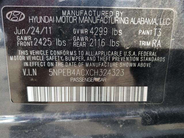 Photo 9 VIN: 5NPEB4ACXCH324323 - HYUNDAI SONATA GLS 