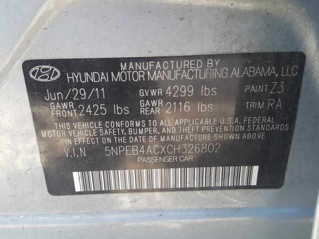 Photo 9 VIN: 5NPEB4ACXCH326802 - HYUNDAI SONATA GLS 