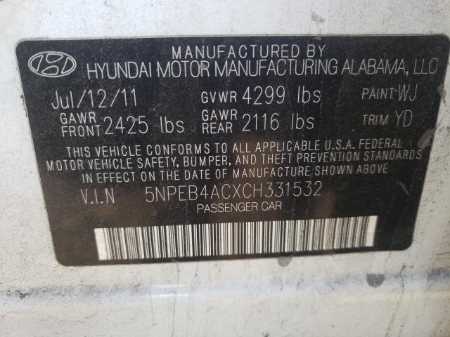 Photo 9 VIN: 5NPEB4ACXCH331532 - HYUNDAI SONATA GLS 